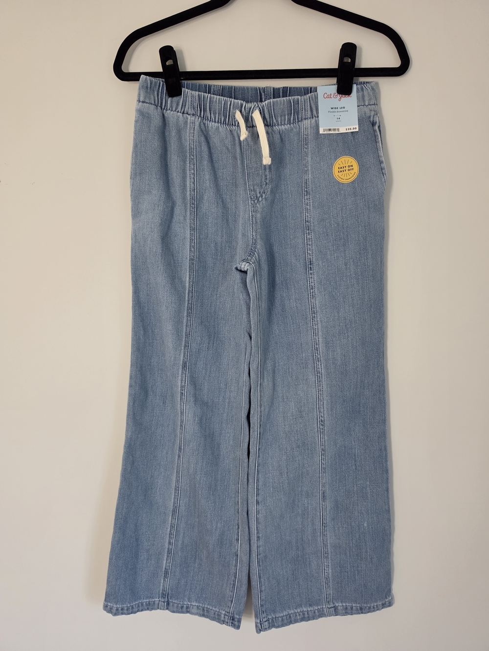 Cat & Jack Light Blue Wide-Leg Pull-On Jeans